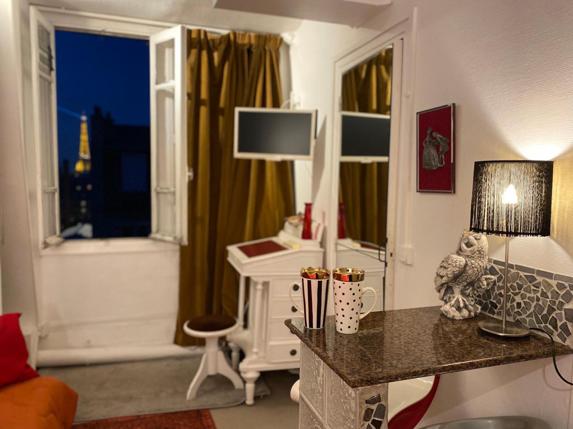 Studio Chic Paris Tour Eiffel Near Eiffel Tower 7Th Floor Eksteriør billede